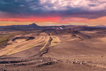 Soaring above Hverfjall volcano, Myvatn, Iceland
