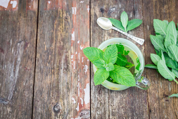 Mint tea. Herbal tea of mint leaves.
