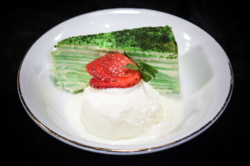 Mille Crepes With Ice Cream