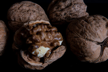 Close up photo of a walnut