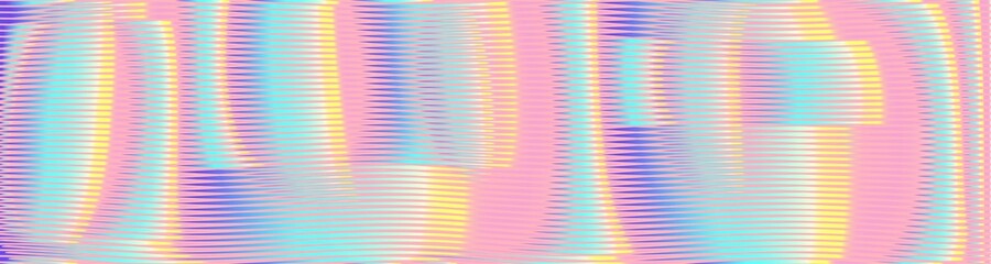 Iridescent abstract holographic background with wavy lines and glow effect. Multicolored gradient texture for web background saver, mobile apps, business card, page, image of blog, books, site.