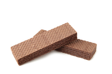 Chocolate wafers isolated on a white background