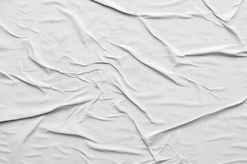 Blank white crumpled and creased paper poster texture background