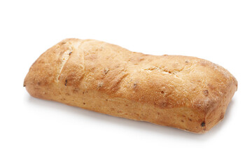 Ciabatta bread. Isolated on white background
