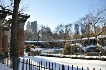 New York Zoo under the snow