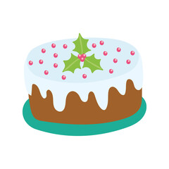 cute cake with berry leaves decoration