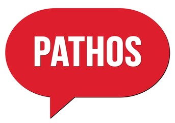 PATHOS text written in a red speech bubble