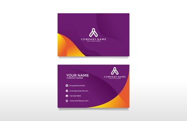 Modern Business Card Vector Wavy Style Shape Illustration