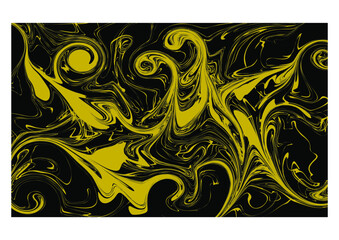 Vector illustration of an abstract pattern resembling mixed liquid, consisting of gold and black colors