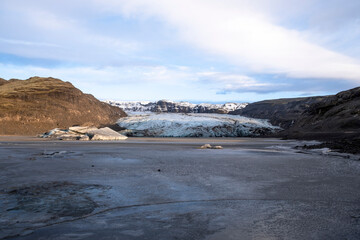 Fototapeta na wymiar Gletscherzunge Sólheimajökull im Süden Islands.