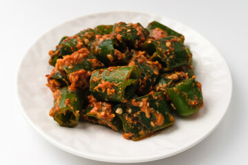 Chili spice on white background