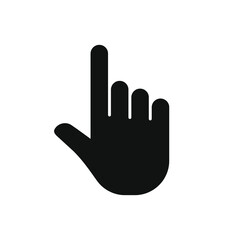 Click hand vector icon. Pointing finger sign. Cursor pointer symbol. Web and application interface image. Press or tap clip-art logo.