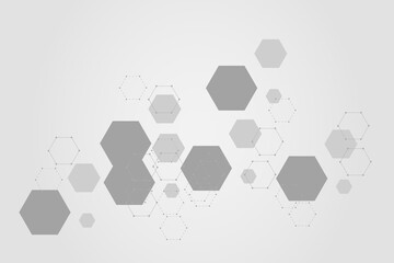 Abstract hexagonal molecular structures technology background. Vector illustration