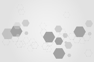 Abstract hexagonal molecular structures technology background. Vector illustration