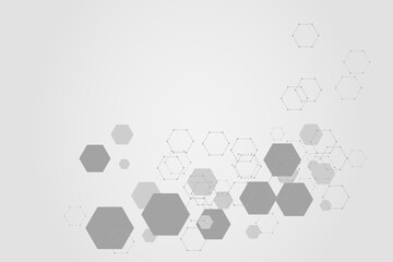 Abstract hexagonal molecular structures technology background. Vector illustration