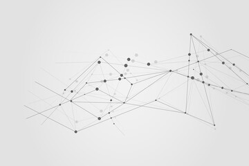 Abstract connecting dots, Polygonal background, technology design, vector illustration