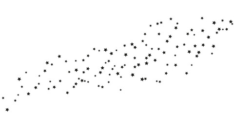Stars on a white background. Black star shooting with an elegant star.Meteoroid, comet, asteroid, stars.