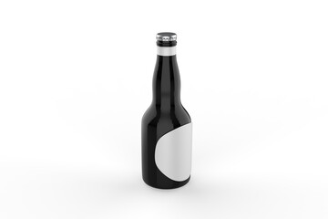 beer bottles without labels. bottles isolated on white background. Mock up template. 3d illustration