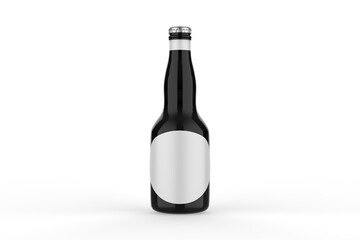 beer bottles without labels. bottles isolated on white background. Mock up template. 3d illustration