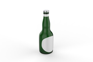 beer bottles without labels. bottles isolated on white background. Mock up template. 3d illustration