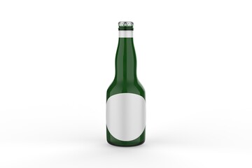 beer bottles without labels. bottles isolated on white background. Mock up template. 3d illustration
