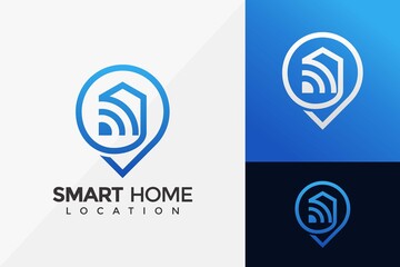 Smart Home Location Logo Design, Modern Logo Designs Vector Illustration Template