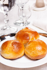 Homemade fresh wheat flour pastries on the kitchen table