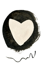 Watercolor abstract hand drawn illustration with gray and sandy textured shapes and line. Gray and sandy picture on the white background, portrait orientation.