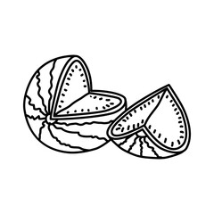 Watermelon Fruit Icon. Vector Design Illustration Sign.