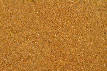 The texture of yellow sand on the beach on the sea coast.