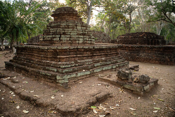 Ancient pagoda in Kamphaeng Phet Historical Park ,THailand