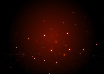 Abstract triangle plexus geometric shape background on red and green gradient