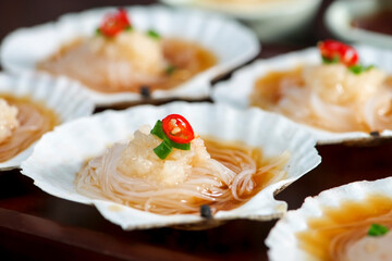 Asian food fan scallops