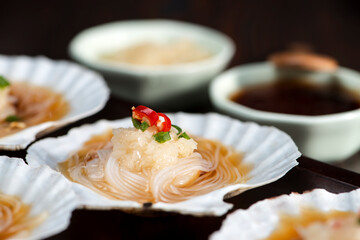 Asian food fan scallops