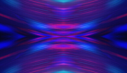 Fototapeta premium Dark abstract background with UV neon glow, blurred light lines, waves. Blue-pink neon light
