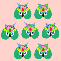 abstract illustration animal fantastic owl
