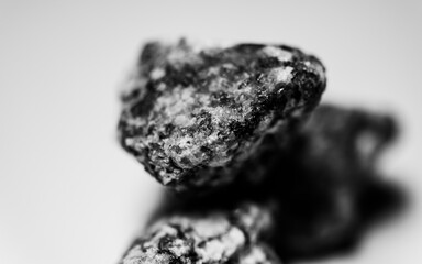 Black and white close up of a rock