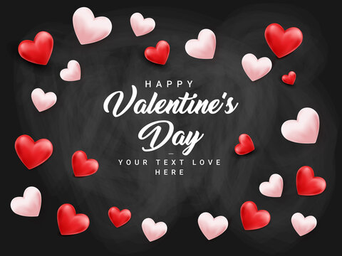 Valentine's day concept background. Vector illustration. 3d hearts . Cute love sale banner or greeting card. flyers, invitation, posters, brochure, banners.