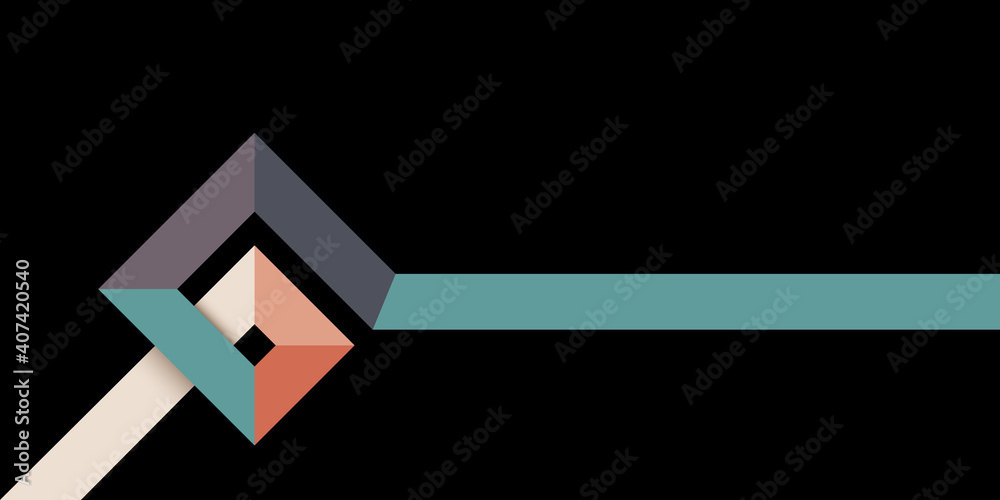 Canvas Prints simple retro style banner design with lines on black, stylish minimal template design for headline