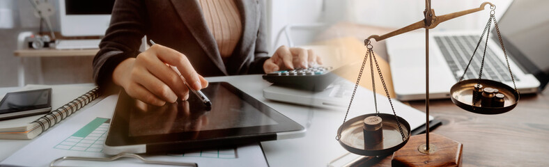 Searching Browsing Internet Data Information with blank search bar.businessman working with smart...