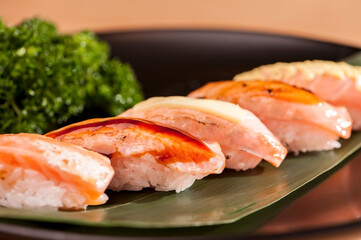 Japanese cuisine gourmet salmon sushi