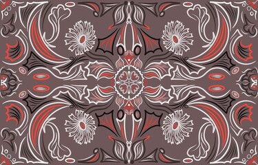 seamless floral ornament. Digital art illustration