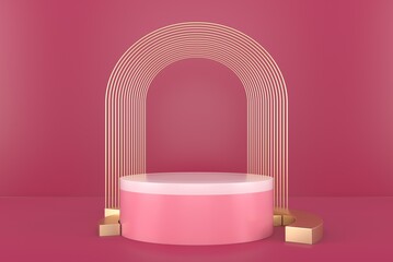Naklejka na ściany i meble Abstract minimal scene, design for cosmetic or product display podium 3d render. 