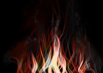 Fototapeta premium Beautiful fire on black background 