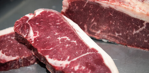 Top-quality beef on the cutting board