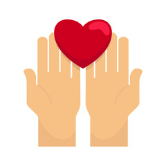 Mothers Day Hand Of Love Icon. Vector Design Illustration Sign.