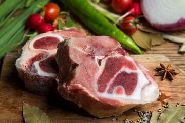 Top-quality beef on the cutting board