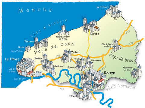 76 Carte du d&eacute;partement de Seine-Maritime