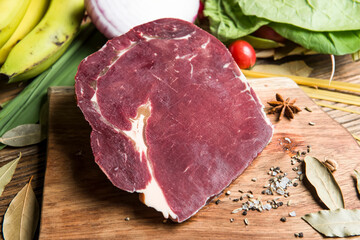 Top-quality beef on the cutting board
