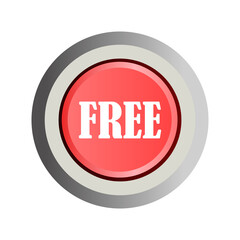 Flat red free button Free Vector